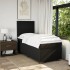 Cama box spring con colchón tela negro 90x190