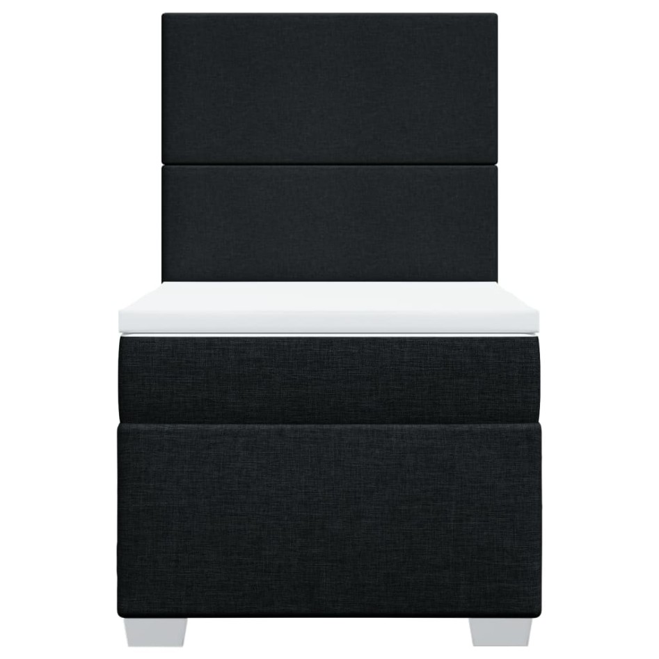 Cama box spring con colchón tela negro 90x190