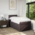 Cama box spring con colchón tela marrón oscuro 90x190
