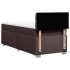 Cama box spring con colchón tela marrón oscuro 90x190