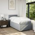Cama box spring con colchón tela gris claro 90x200