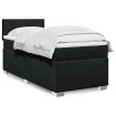 Cama box spring con colchón tela negro 90x200 cm