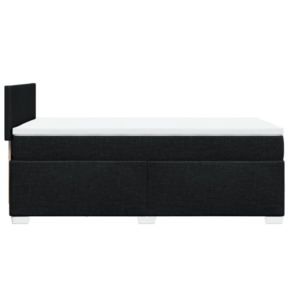 Cama box spring con colchón tela negro 90x200