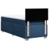 Cama box spring con colchón tela azul 90x200