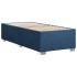 Cama box spring con colchón tela azul 90x200