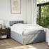 Cama box spring con colchón tela gris claro 120x200