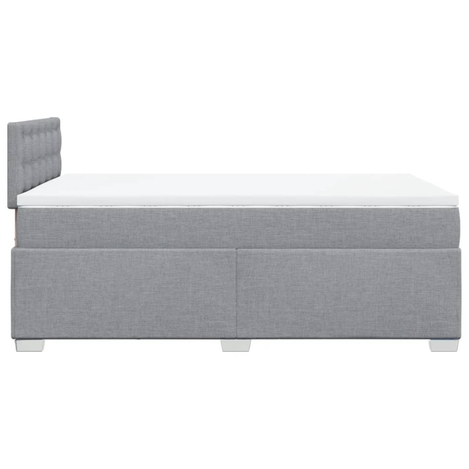 Cama box spring con colchón tela gris claro 120x200