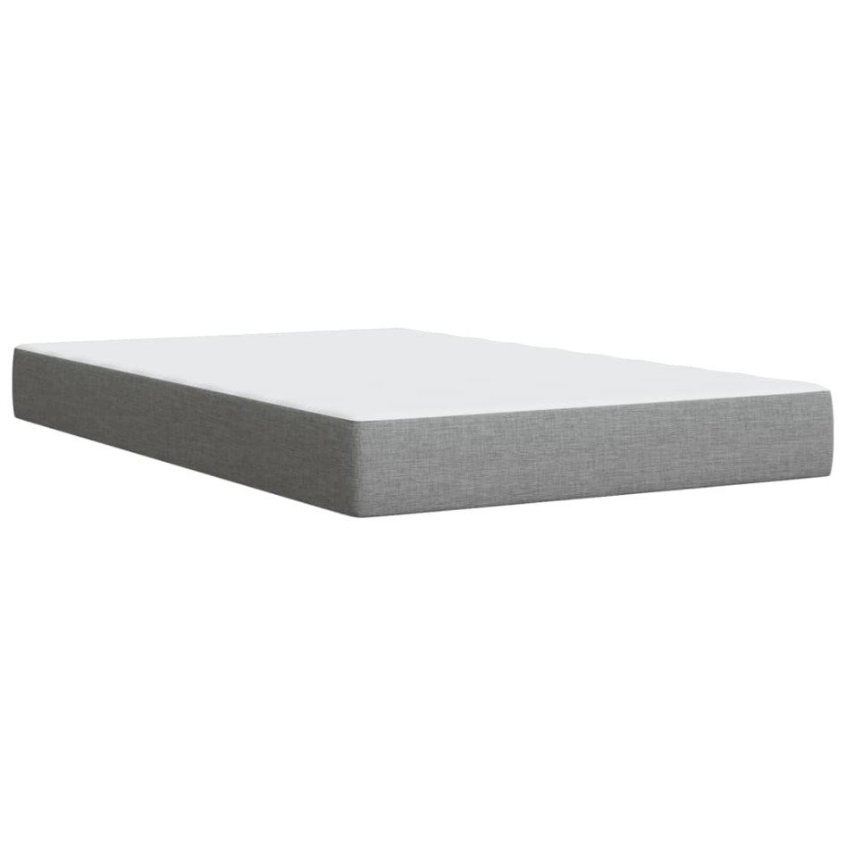 Cama box spring con colchón tela gris claro 120x200