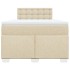 Cama box spring con colchón tela color crema 120x200
