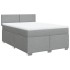 Cama box spring con colchón tela gris claro 140x190
