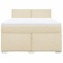 Cama box spring con colchón tela color crema 140x190