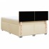 Cama box spring con colchón tela color crema 140x190