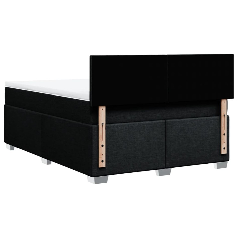 Cama box spring con colchón tela negro 140x200