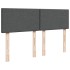 Cama box spring con colchón tela gris oscuro 160x200