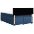 Cama box spring con colchón tela azul 160x200