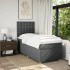 Cama box spring con colchón tela gris oscuro 80x200