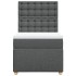 Cama box spring con colchón tela gris oscuro 80x200