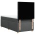 Cama box spring con colchón tela gris oscuro 80x200