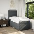 Cama box spring con colchón tela gris oscuro 90x190