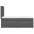 Cama box spring con colchón tela gris oscuro 90x190