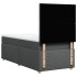 Cama box spring con colchón tela gris oscuro 90x190