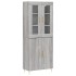 Aparador alto madera contrachapada gris sonoma 69,5x34x180
