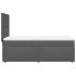 Cama box spring con colchón tela gris oscuro 90x200