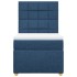 Cama box spring con colchón tela azul 90x200