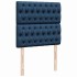 Cama box spring con colchón tela azul 90x200