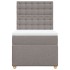 Cama box spring con colchón tela gris taupe 90x200