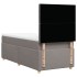 Cama box spring con colchón tela gris taupe 90x200