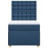 Cama box spring con colchón tela azul 90x200