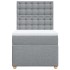 Cama box spring con colchón tela gris claro 100x200