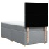 Cama box spring con colchón tela gris claro 100x200