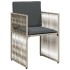 Set comedor jardín 7 pzas y cojines ratán sintético gris