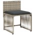 Set comedor jardín 7 pzas y cojines ratán sintético gris