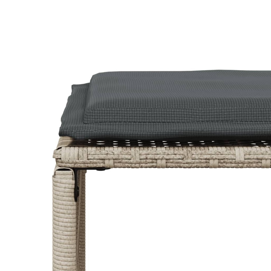 Set comedor jardín 7 pzas y cojines ratán sintético gris