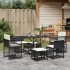 Set de comedor de jardín 7 pzas y cojines ratán sintético