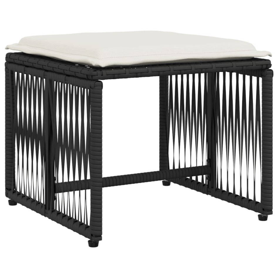 Set de comedor de jardín 7 pzas y cojines ratán sintético