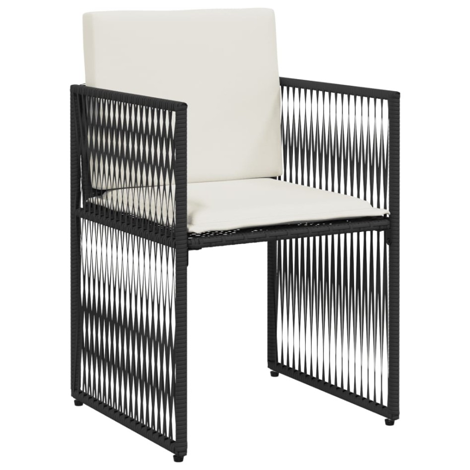 Set de comedor de jardín 7 pzas y cojines ratán sintético