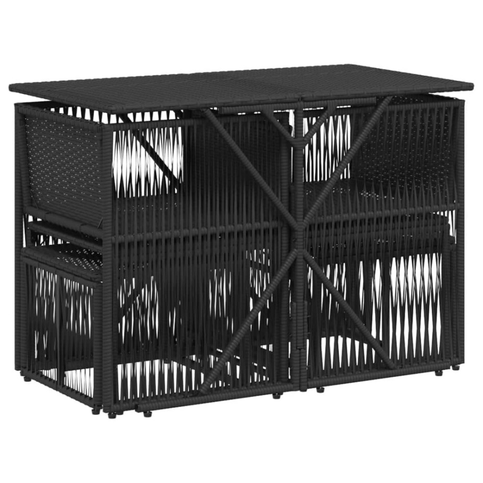 Set de comedor de jardín 7 pzas y cojines ratán sintético