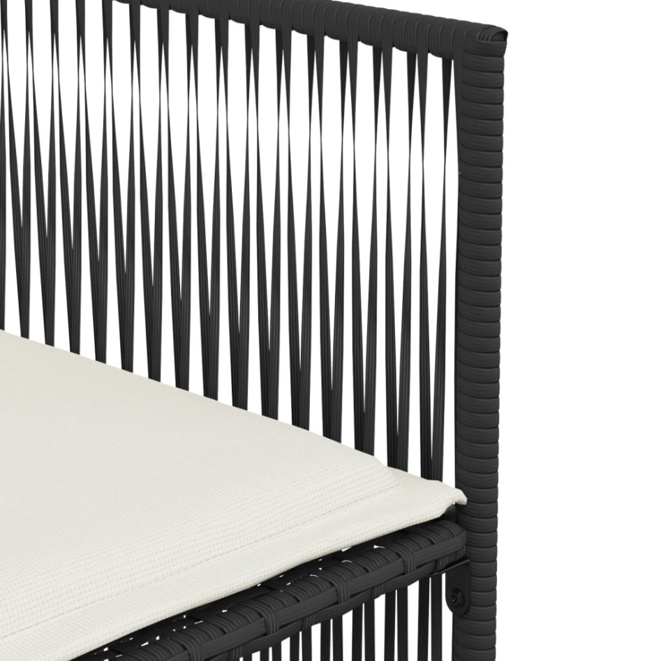 Set de comedor de jardín 7 pzas y cojines ratán sintético