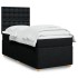 Cama box spring con colchón tela negro 100x200