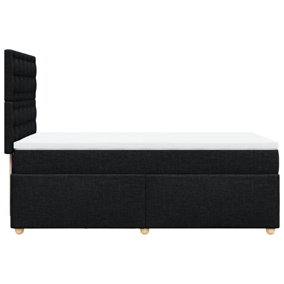 Cama box spring con colchón tela negro 100x200