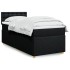 Cama box spring con colchón tela negro 90x190