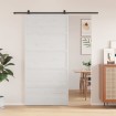 Puerta de granero madera maciza pino blanca 100x208 cm
