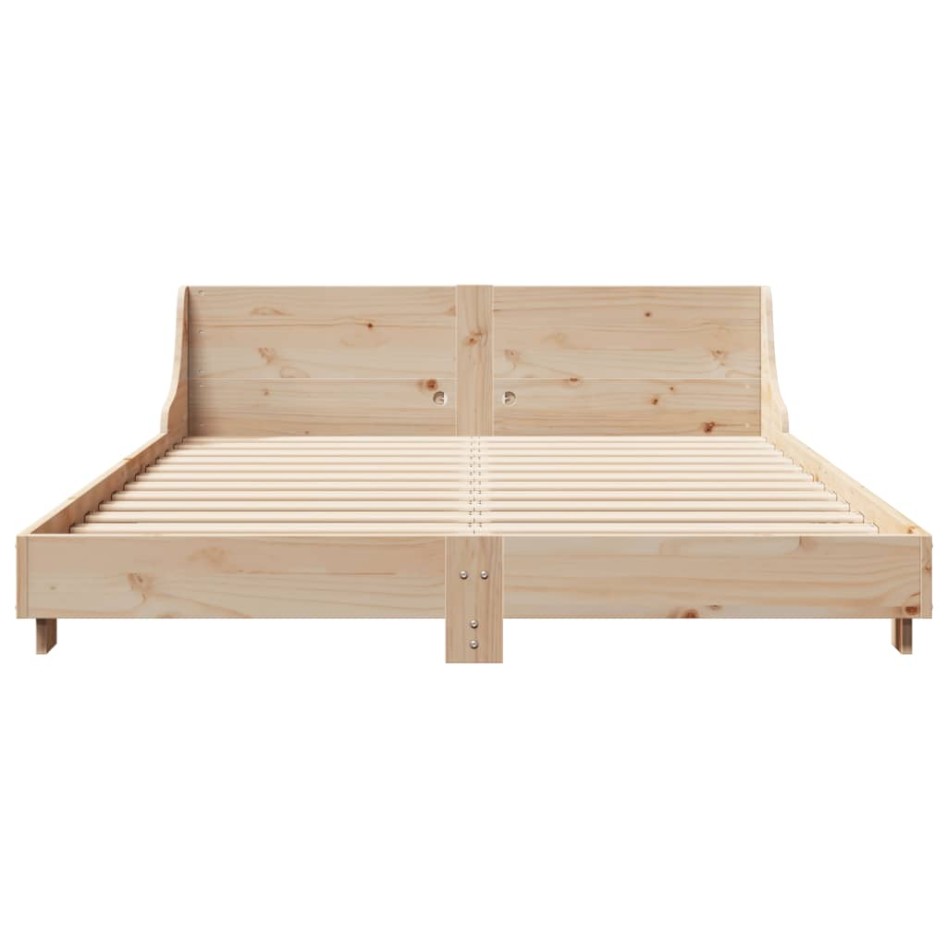 Estructura de cama sin colchón madera de pino blanca 140x200