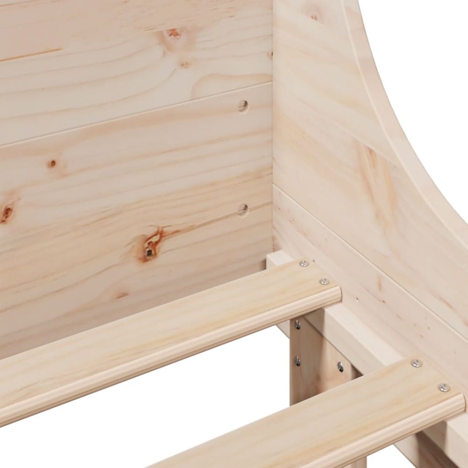 Estructura de cama sin colchón madera de pino blanca 140x200