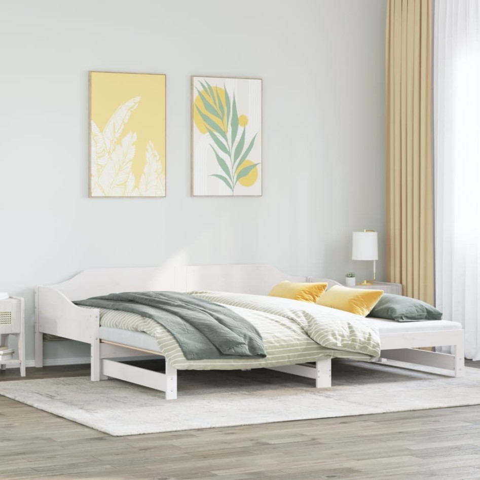 Sofá cama nido madera maciza de pino blanco 80x200