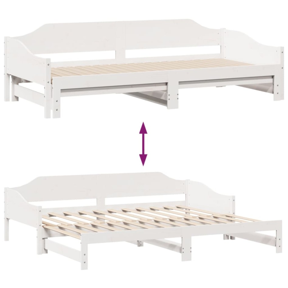 Sofá cama nido madera maciza de pino blanco 80x200